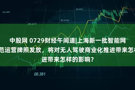 中股网 0729财经午间道|上海新一批智能网联汽车示范运营牌照发放，将对无人驾驶商业化推进带来怎样的影响？
